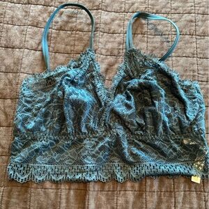 Soma‎ Embraceable Lace Bralette sz L Teal